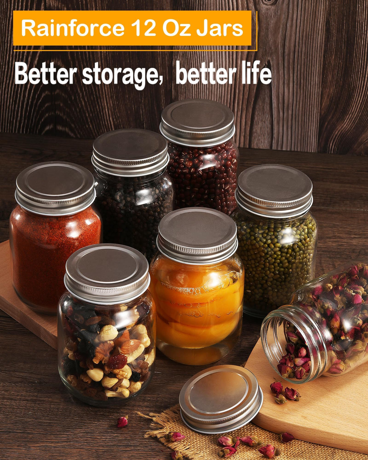 12 oz Glass Canning Jars 6 Pack M82188