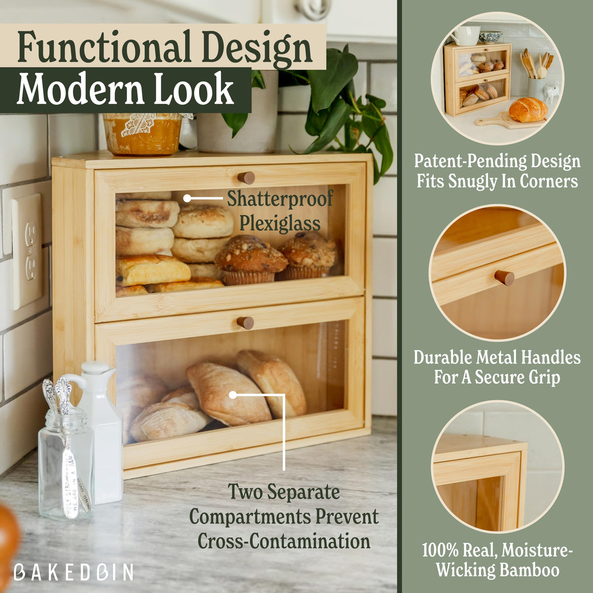 Bamboo Wooden Bread Box F51089