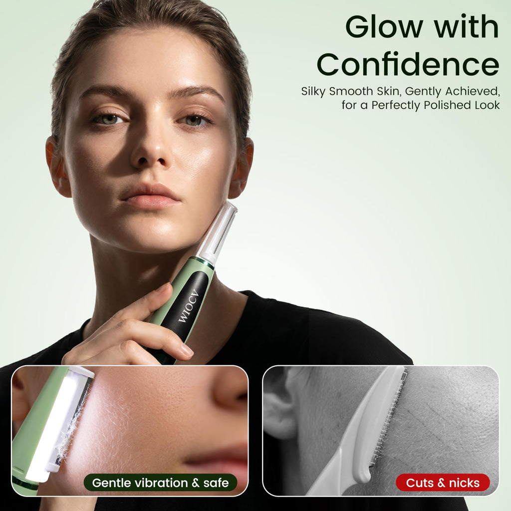 Green Electric Facial Razor A693