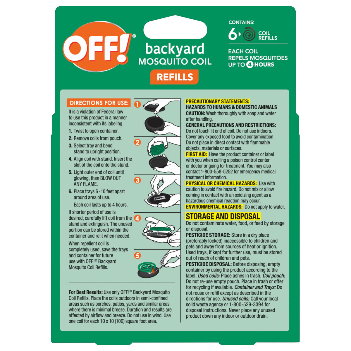 Mosquito Coil Refills 6 Count (Pack of 6) I308821