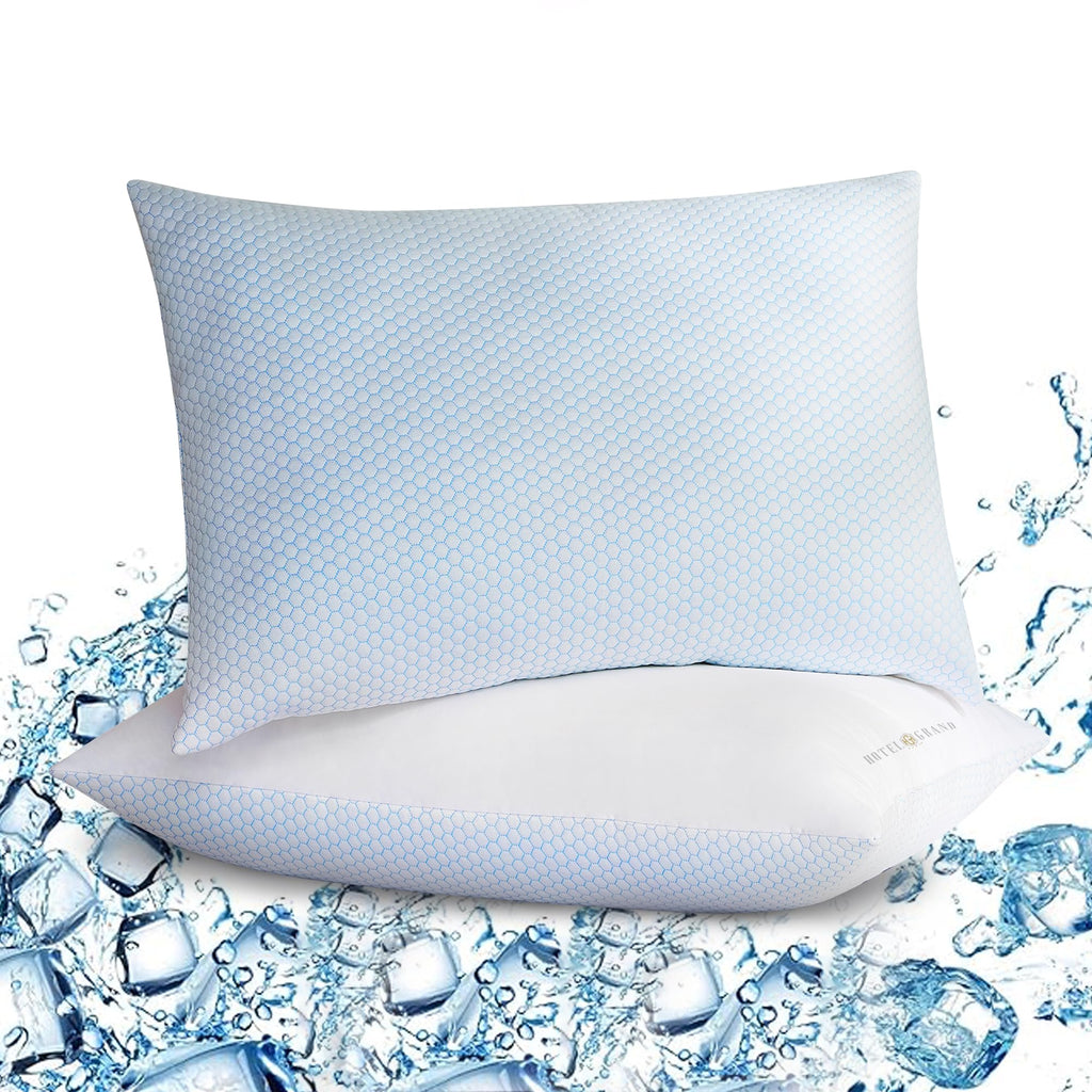 Cooling Soft Low-Profile Pillow King Size Set of 2 I5430