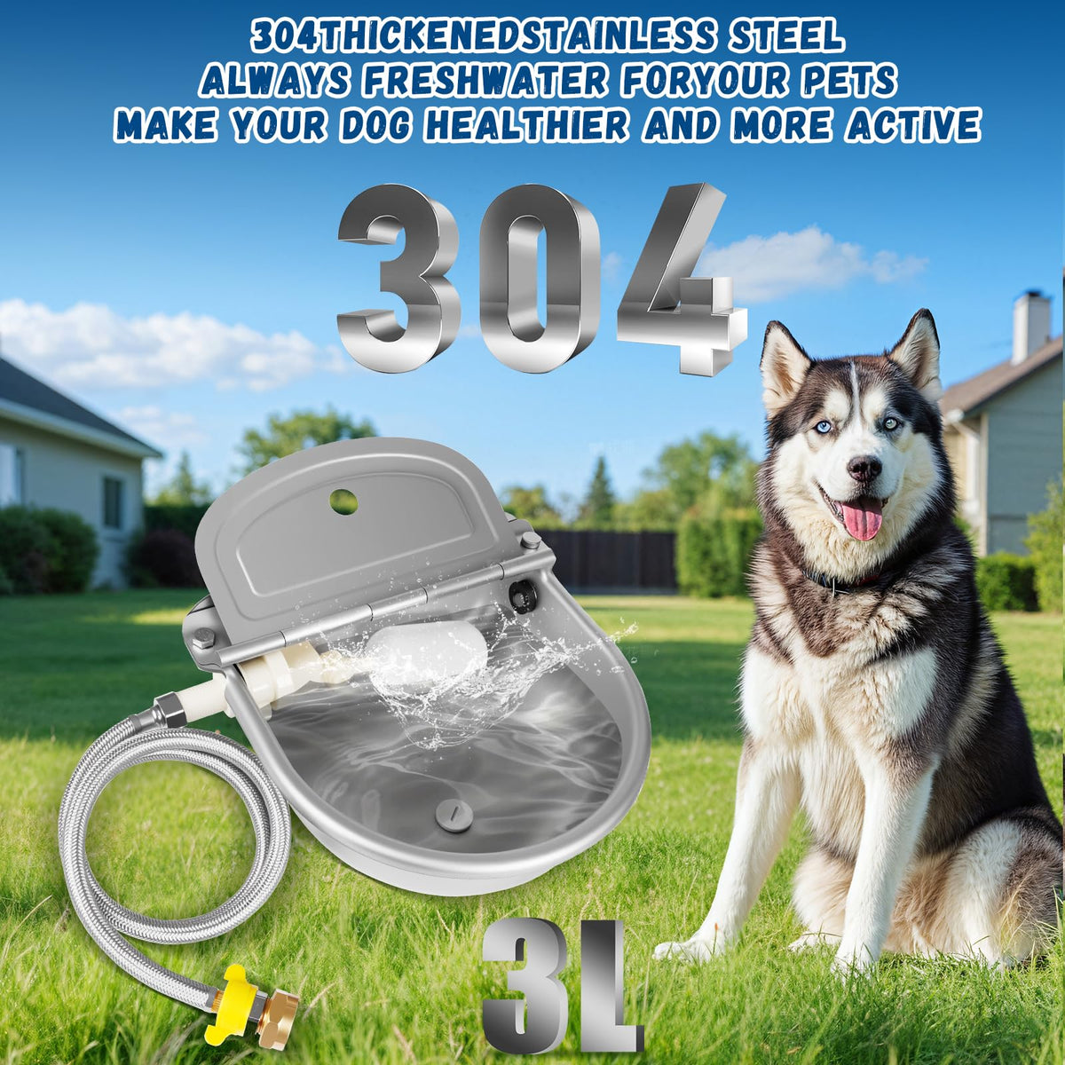 Automatic Chicken Waterer 304 Steel Poultry Water Dispenser D830952