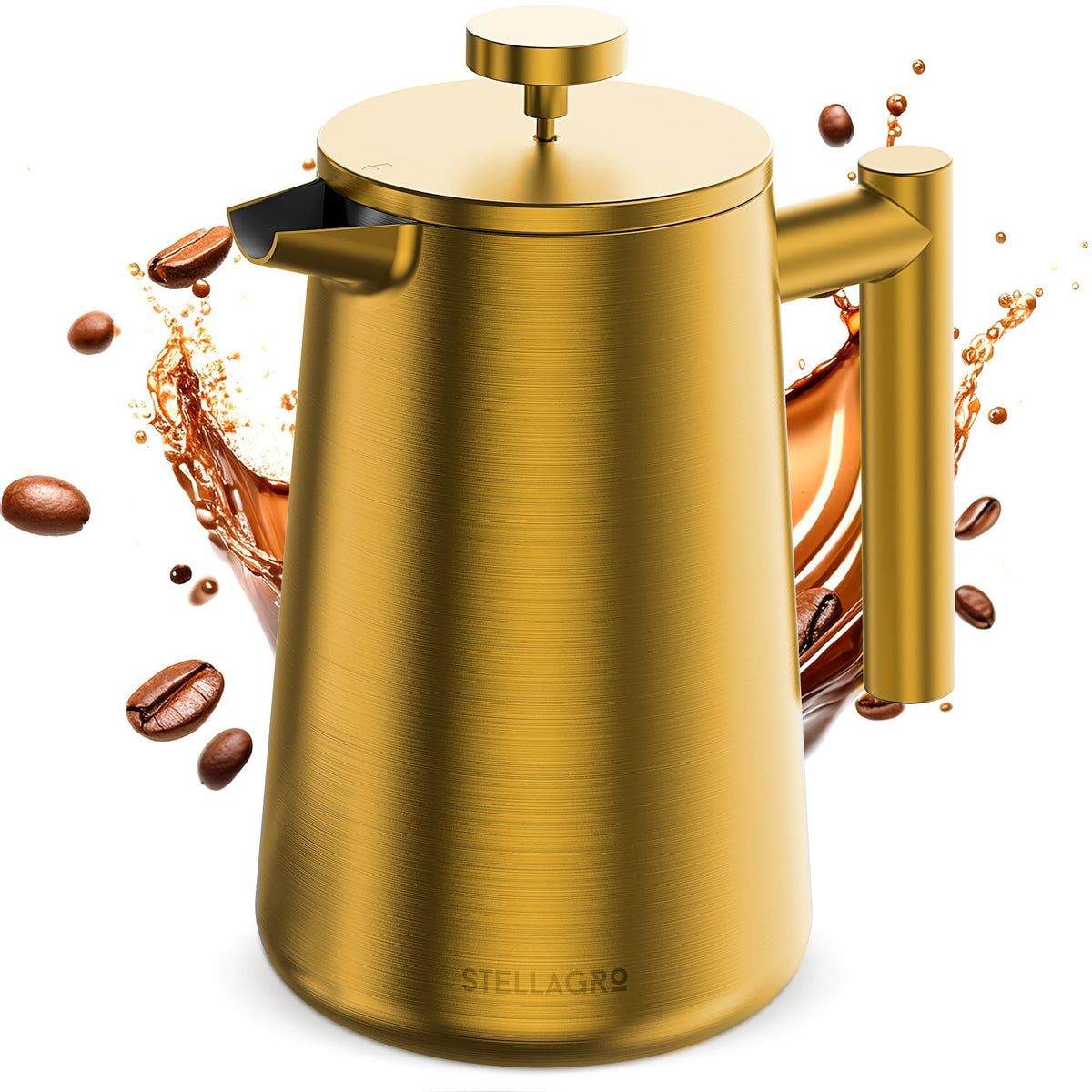 Stainless Steel Double Wall Insulated French Press 34 Oz C14953