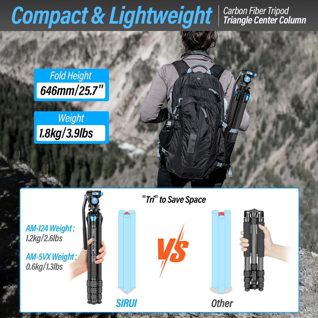 Carbon Fiber Camera Tripod with Fluid Head K56451