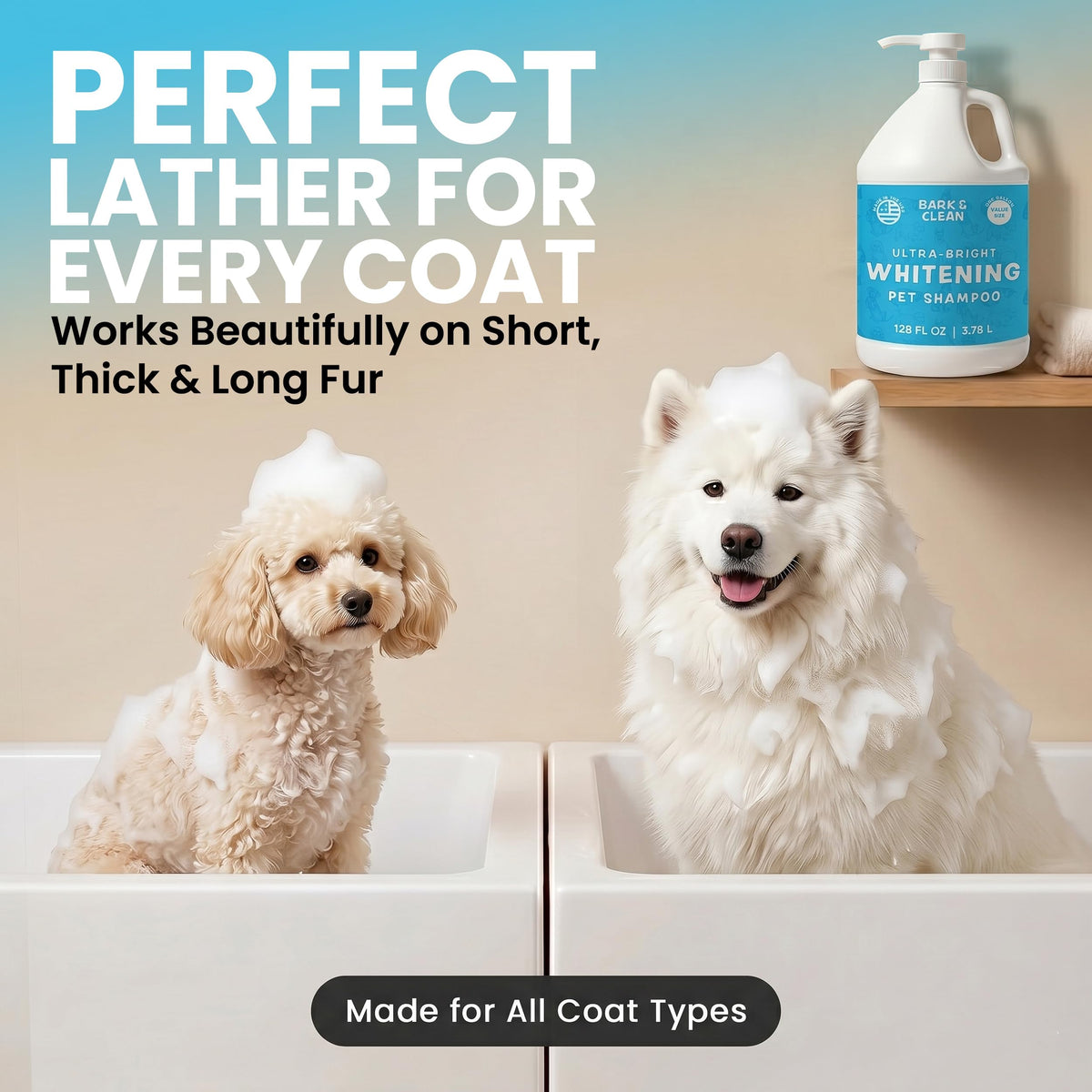 Whitening Dog Shampoo with Pump, 1 Gallon Aloe Coconut P334