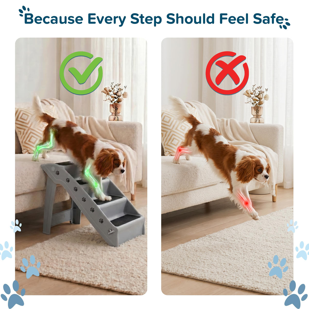 Lightweight Durable Plastic Dog Stairs V946