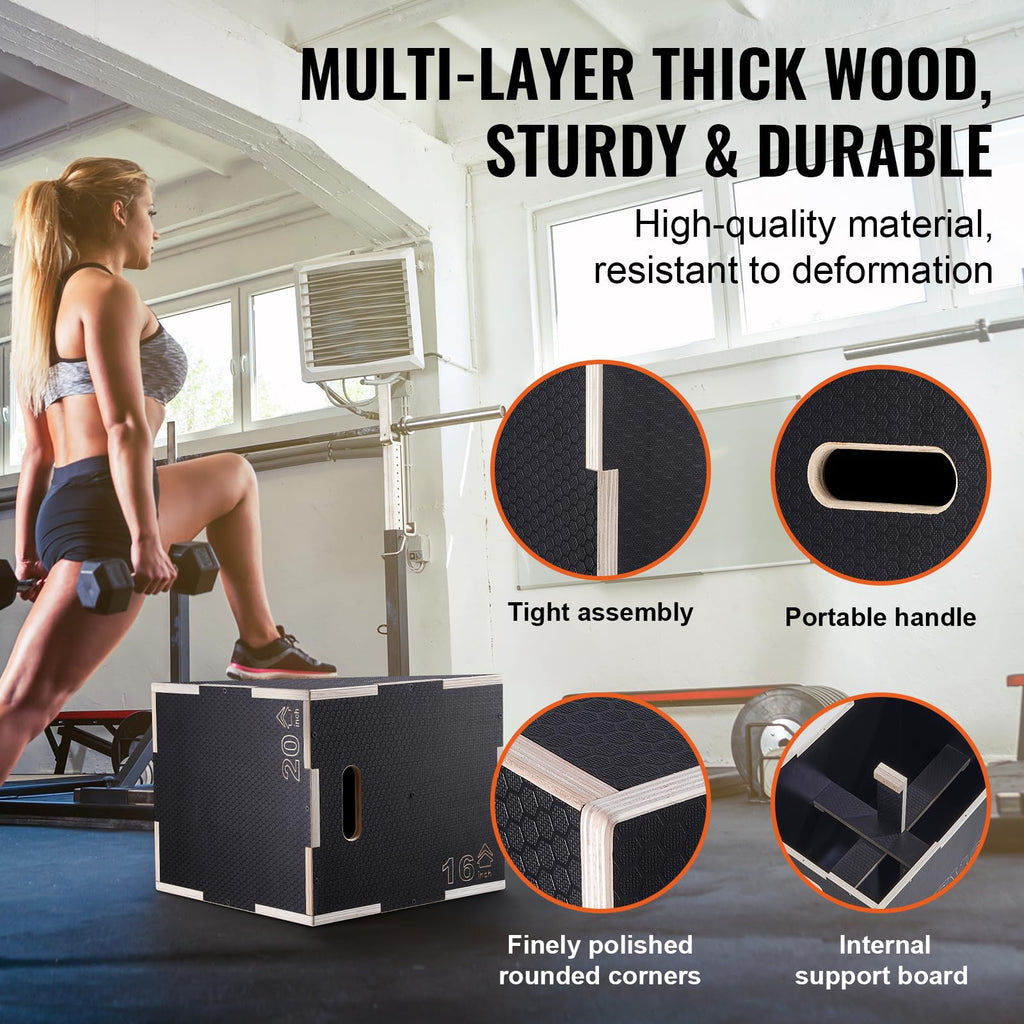 3 in 1 Wood Plyometric Jump Box U6652