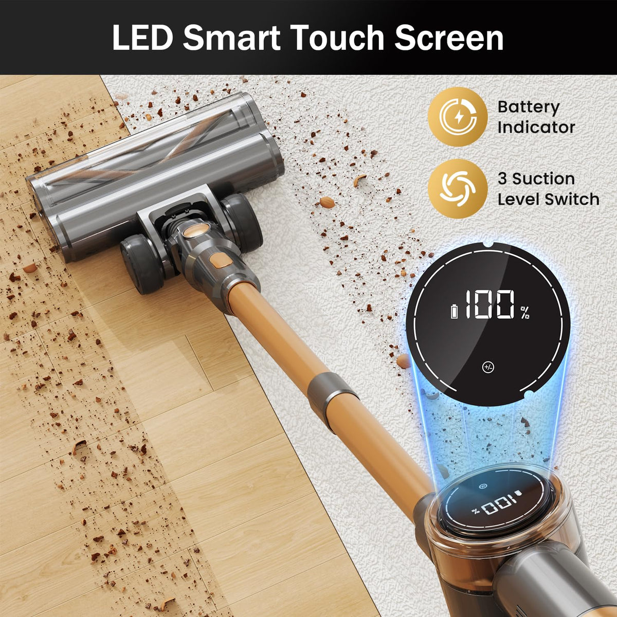Cordless Stick Vacuum Cleaner 10-in-1 Lightweight 45mins Runtime U32644