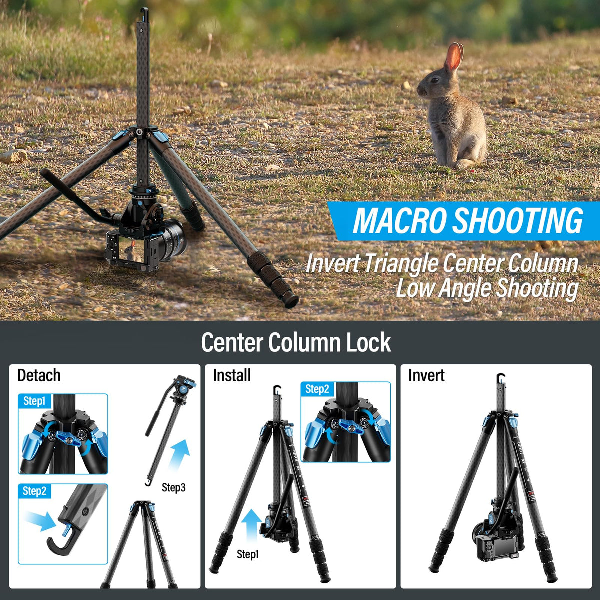 Carbon Fiber Camera Tripod with Fluid Head K56451