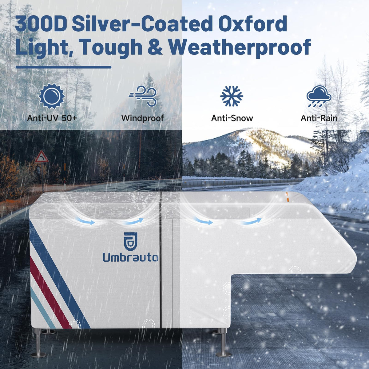 10–12FT Waterproof Oxford Truck Camper Cover with Straps & Air Vents X70608