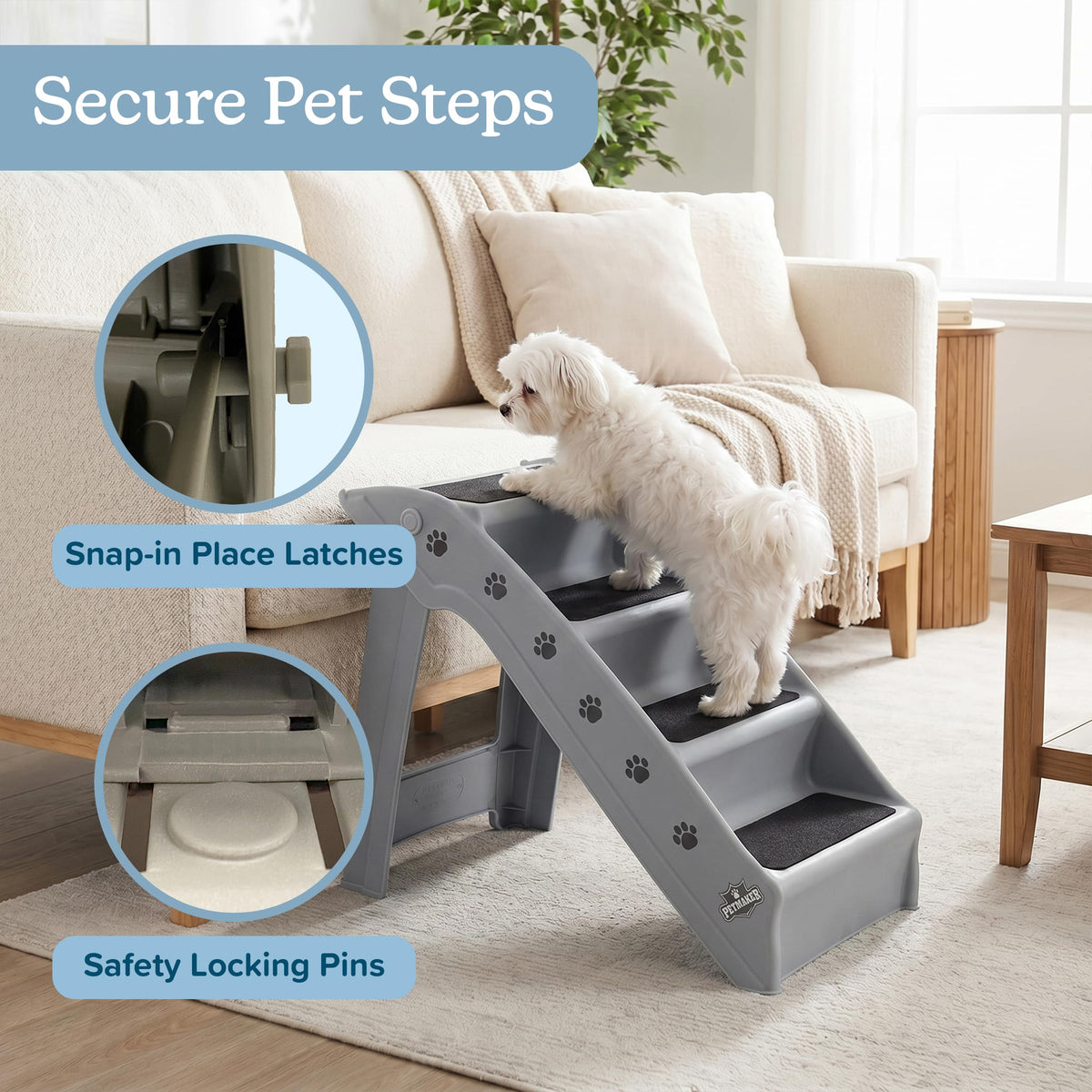 Lightweight Durable Plastic Dog Stairs V946