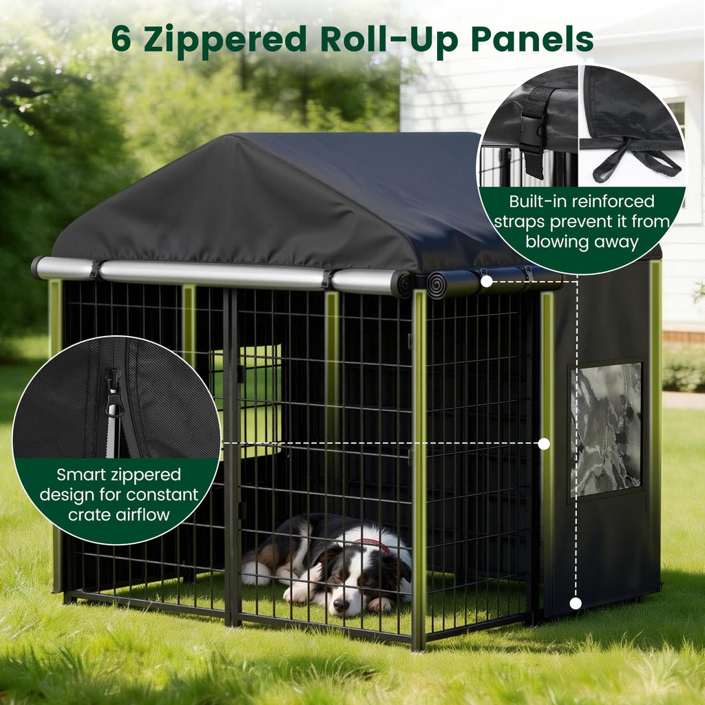 Dog Kennel Cover with 4 Windows J603642