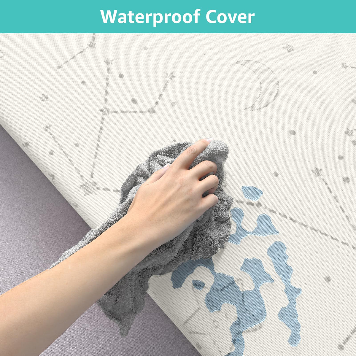 Bamboo Breathable 38x26 Waterproof Baby Mattress Topper with Strap U316