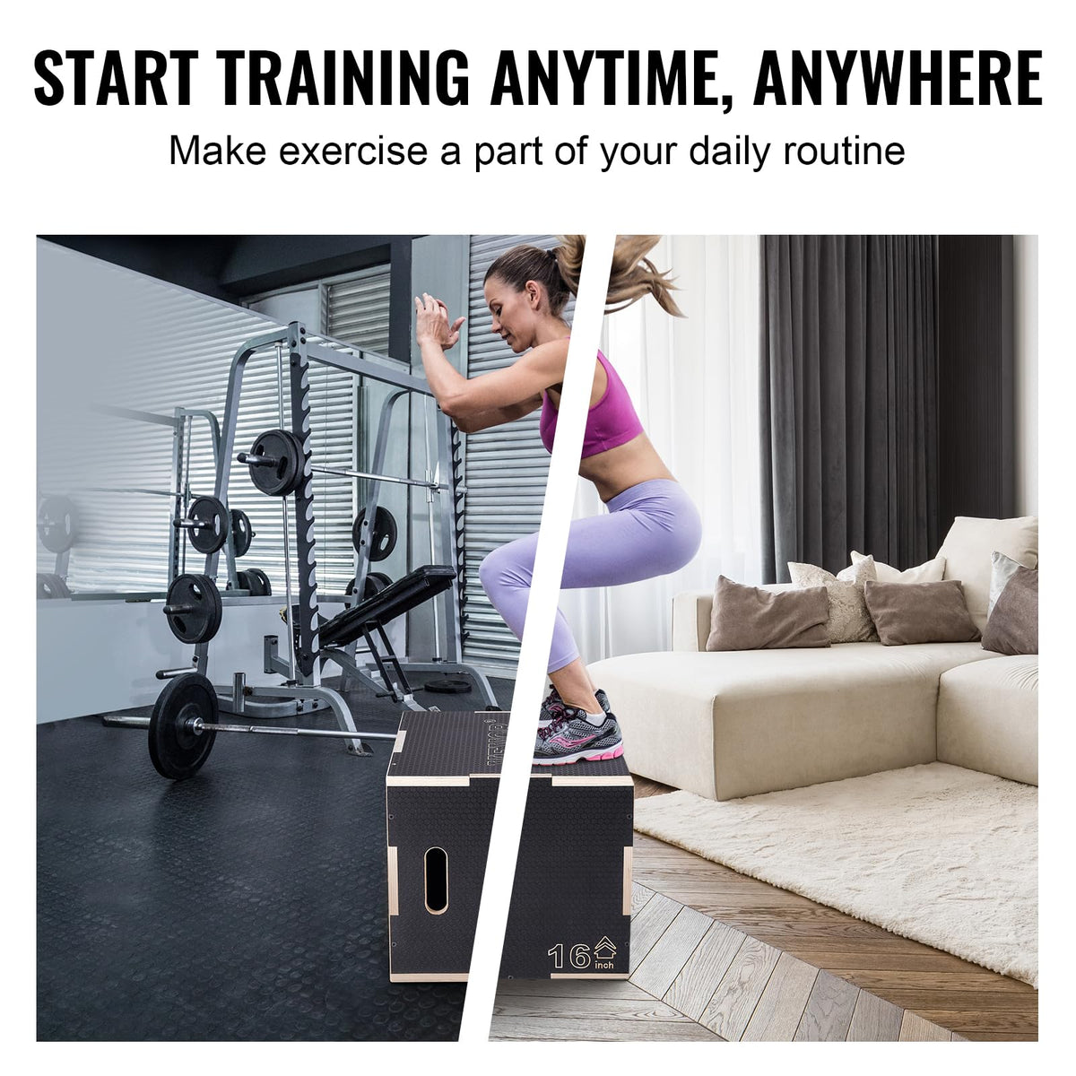 3 in 1 Wood Plyometric Jump Box U6652