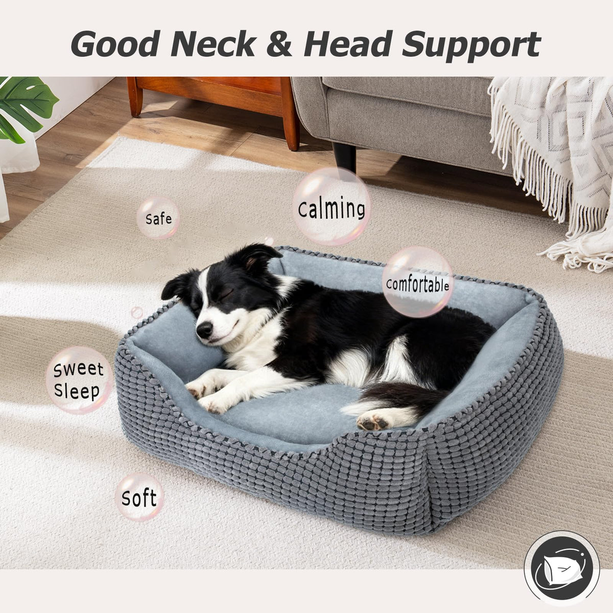 Rectangle Washable Calming Dog Bed B11353