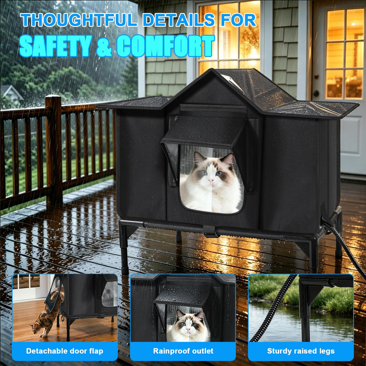Insulated Outdoor Heated Cat Shelter T93122