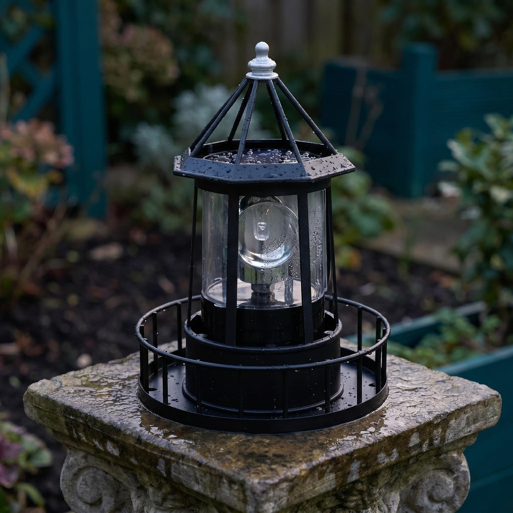 Solar Lighthouse Rotating LED Light IP65 Waterproof Outdoor Lamp L5701