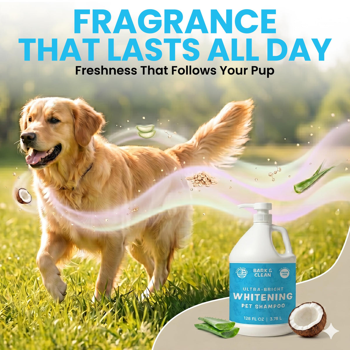 Whitening Dog Shampoo with Pump, 1 Gallon Aloe Coconut P334