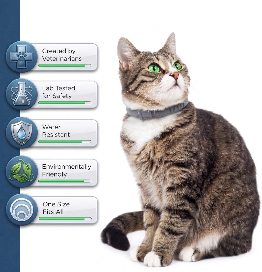 Flea and Tick Collar for Cats 12-Month Protection Waterproof 2 Packs B33532
