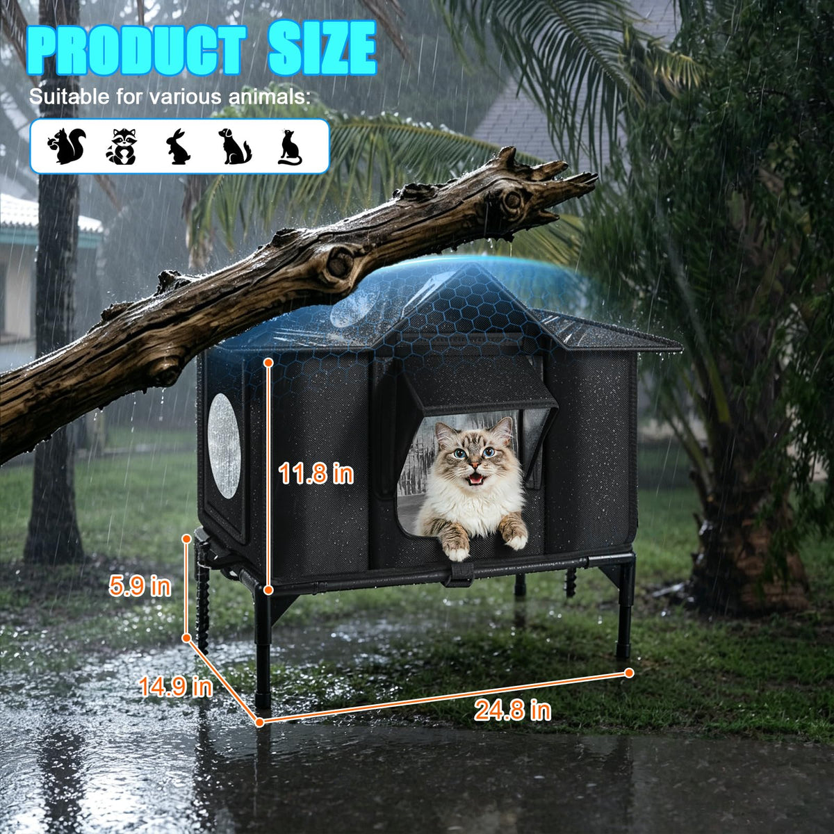 Insulated Outdoor Heated Cat Shelter T93122