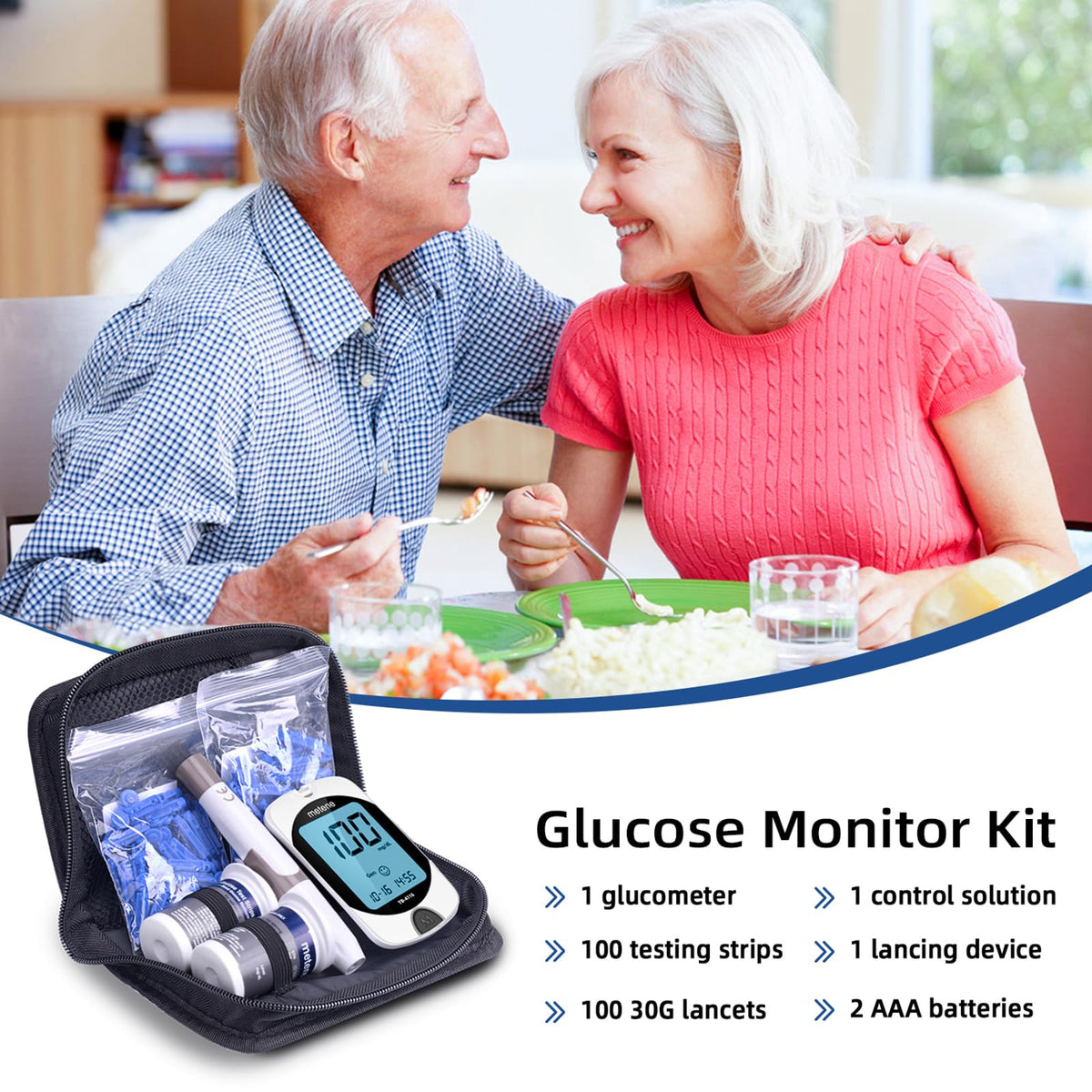 Blood Glucose Monitor Kit & Twist Top Lancets T6342