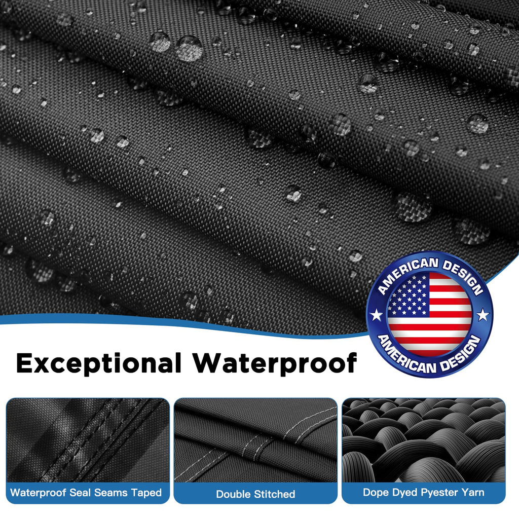 1200D Heavy Duty Waterproof Boat Cover 14-16ft Black F54363