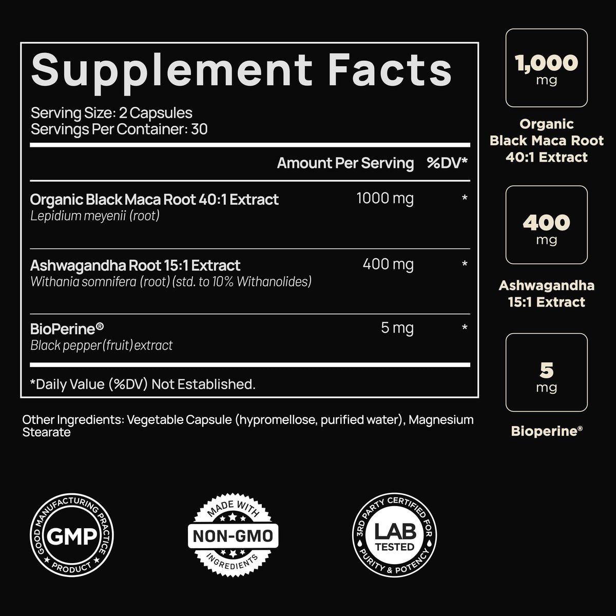 Organic Black Maca Root with Ashwagandha X4802