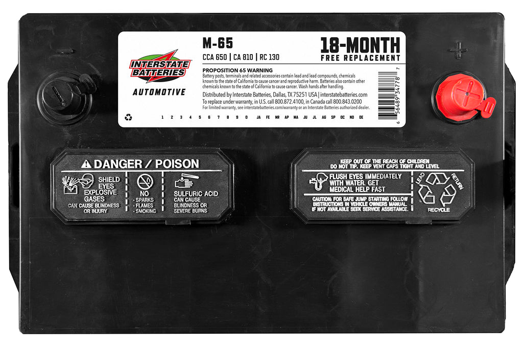 Group 65 12V 650 CCA Automotive Battery E37676