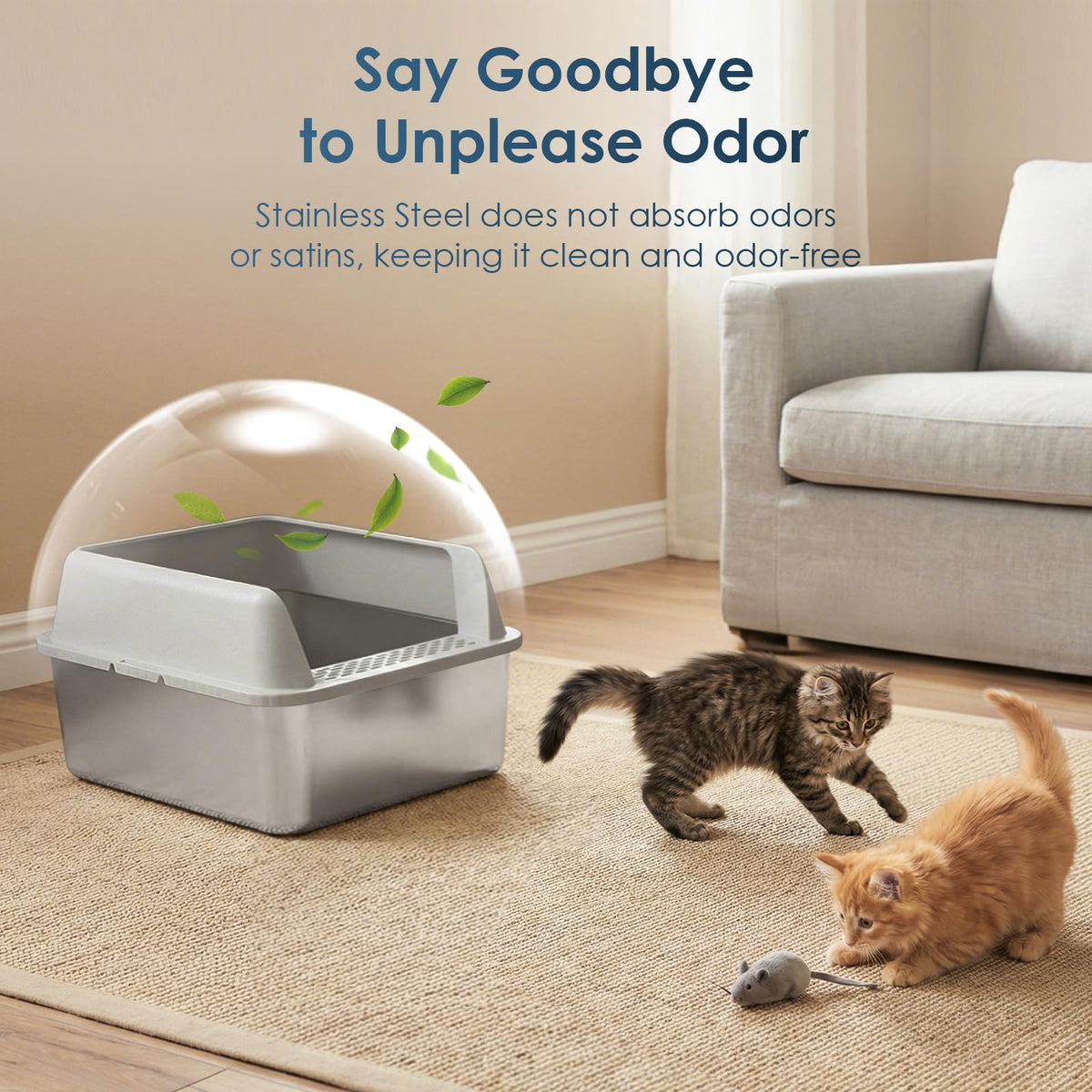 Stainless Steel Cat Litter Box with Lid A492601