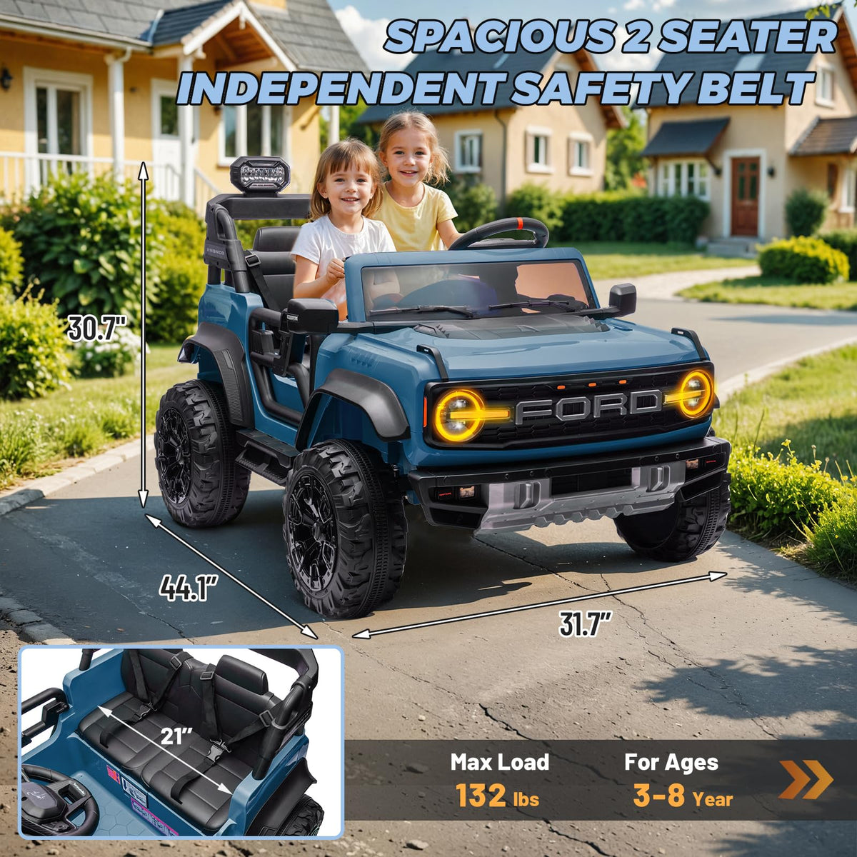 2 Seater 24V Electric Ride On Truck with Remote Control L314