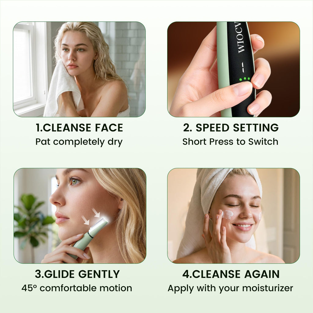Green Electric Facial Razor A693