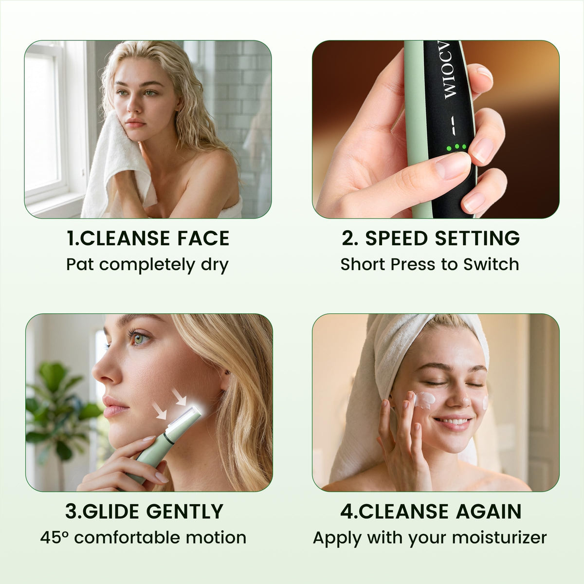 Green Electric Facial Razor A693