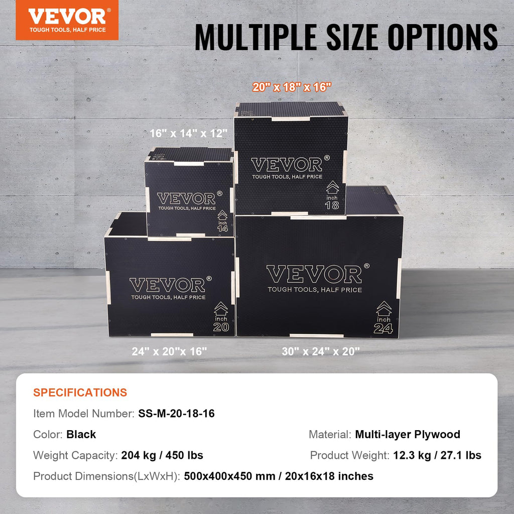 3 in 1 Wood Plyometric Jump Box U6652