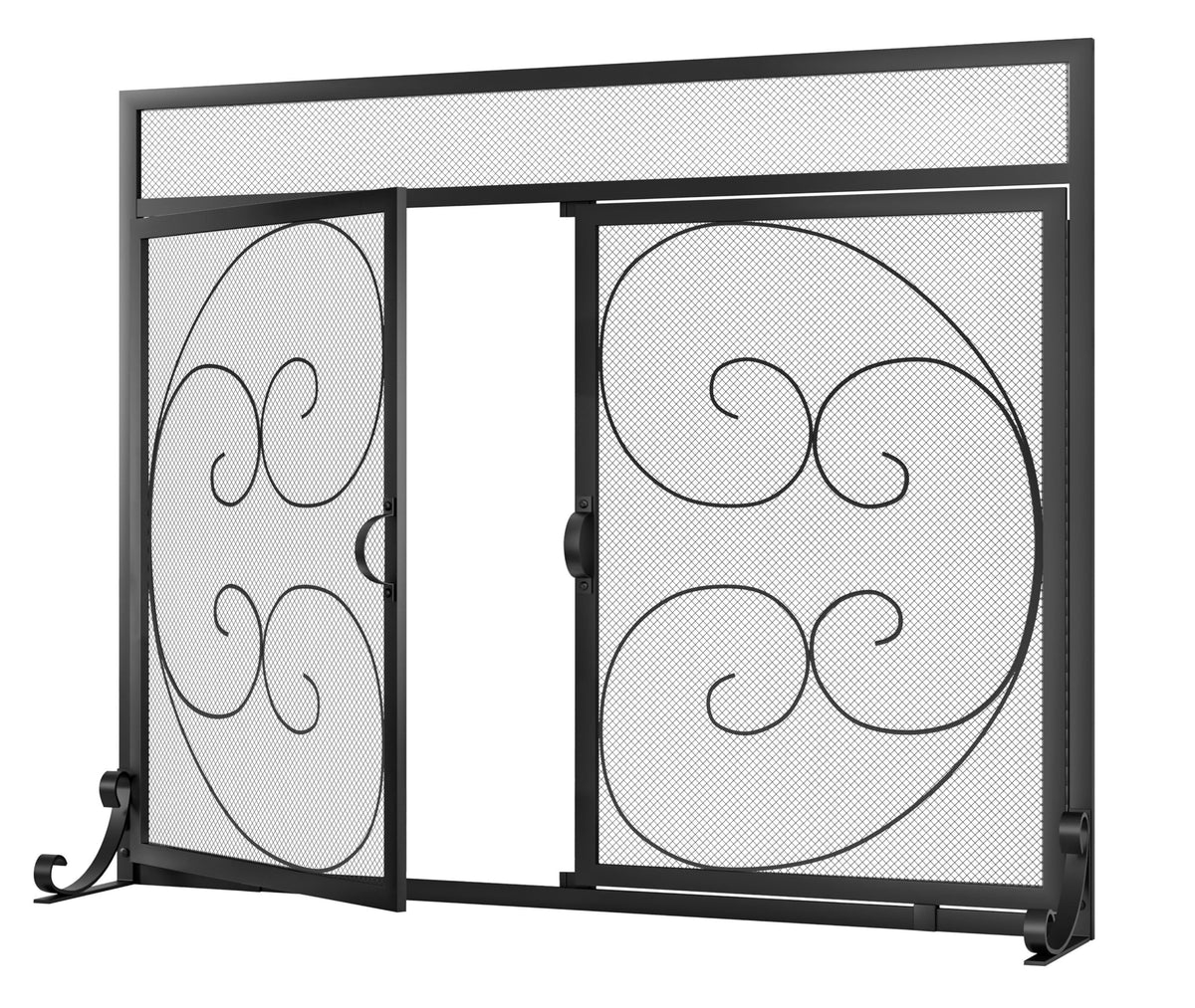 Black Wrought Iron Fireplace Screen H65212