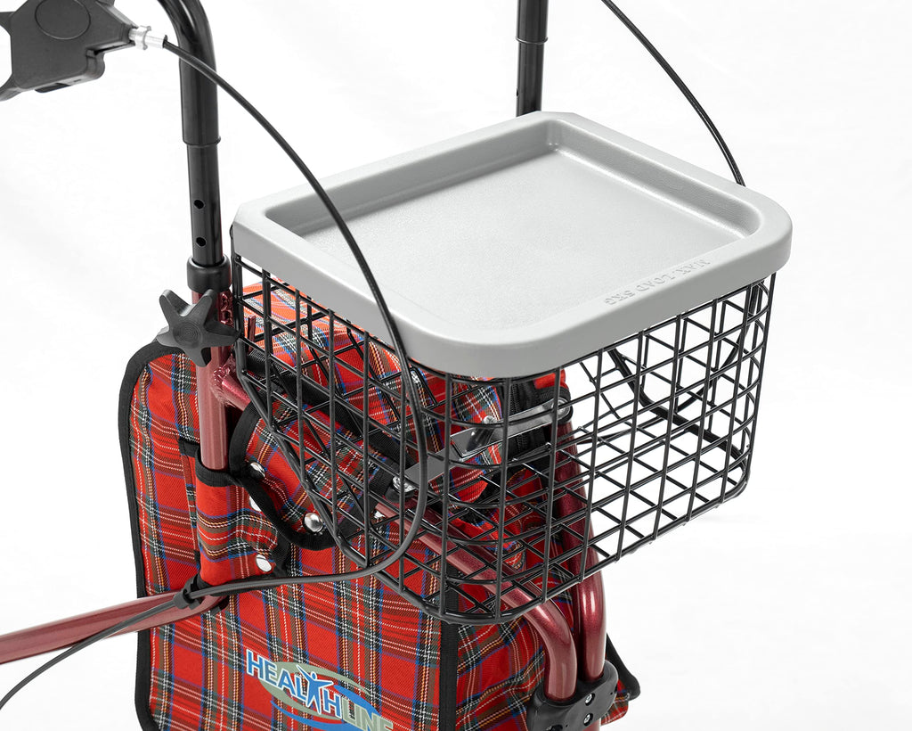 Aluminum 3 Wheels Foldable Rollator Walker with Basket Q61074