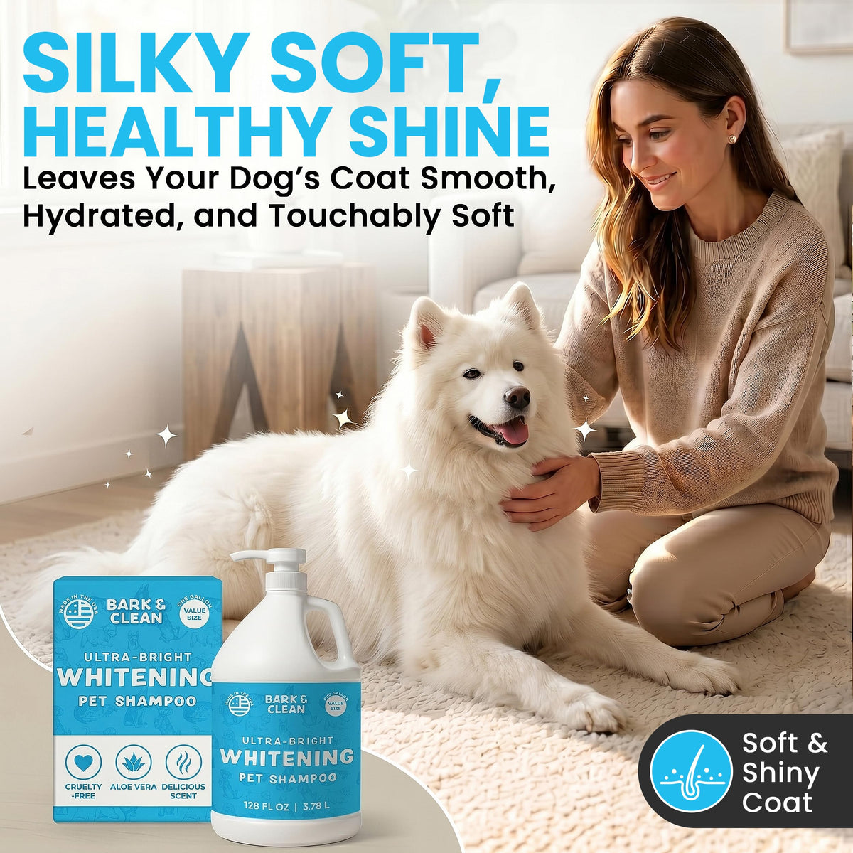 Whitening Dog Shampoo with Pump, 1 Gallon Aloe Coconut P334